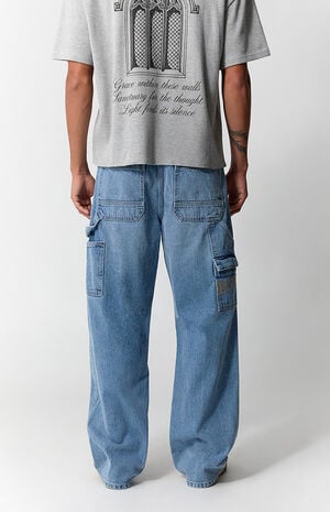 Dylan Baggy Jeans NY Embroidered Carpenter Medium Blue image number 4