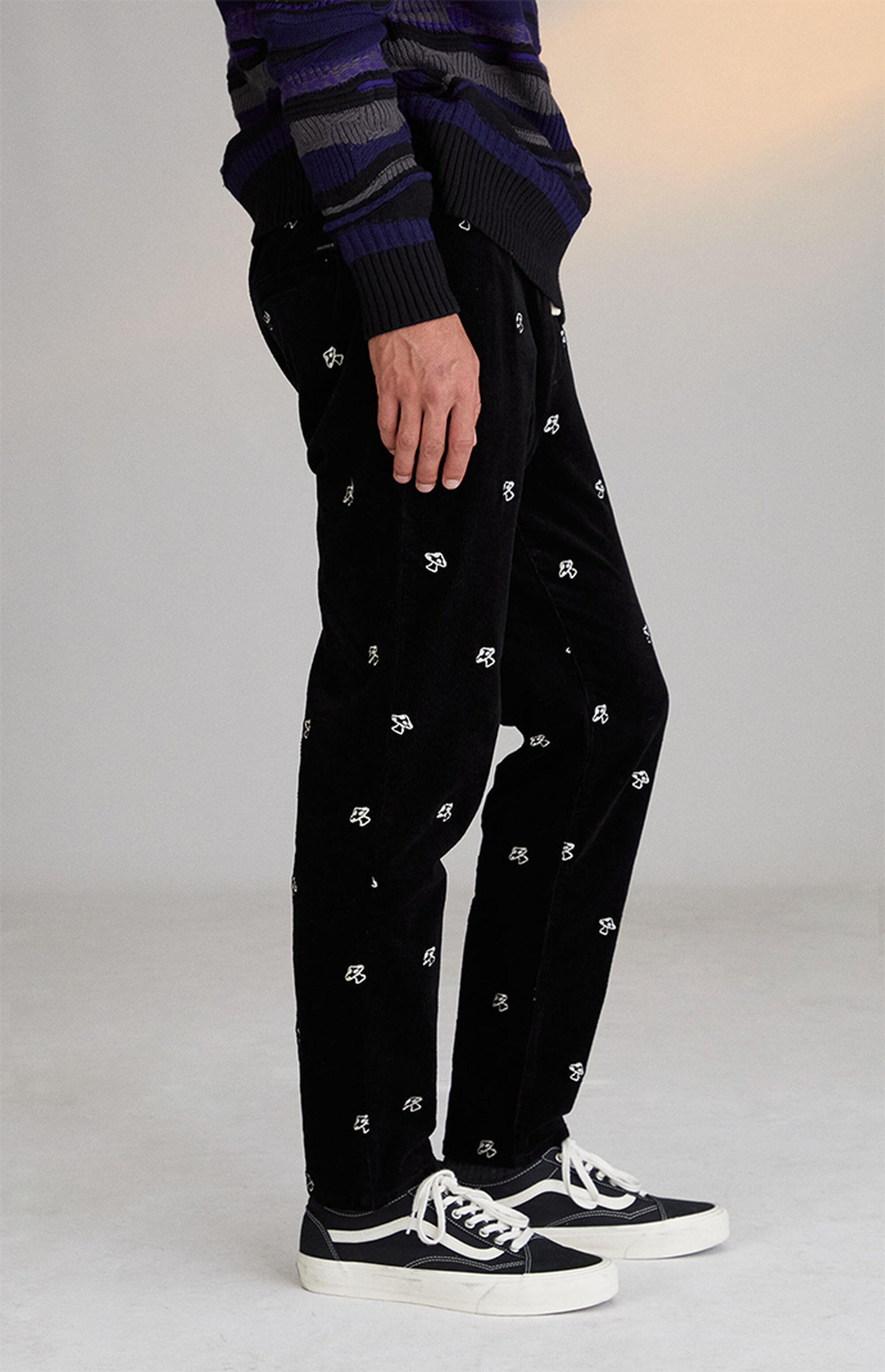PacSun Embroidered Corduroy Trouser Pants PacSun