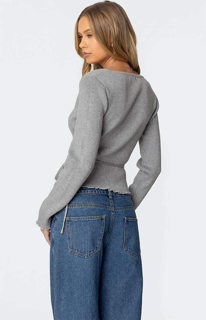 Edikted Paden Ribbed Knit Wrap Top | PacSun