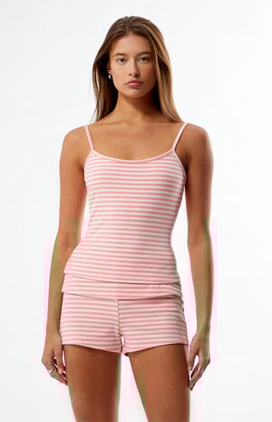Striped Knit Tank & Shorts Two-Piece Set image number 1