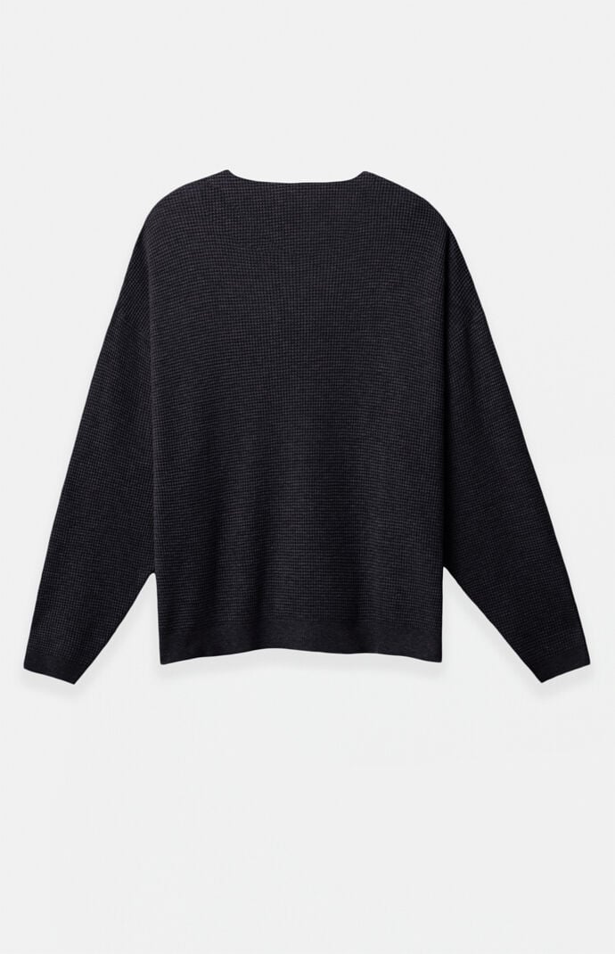 Fear of God ESSENTIALS Vintage Black Waffle Knit '90s Crew Neck Sweater