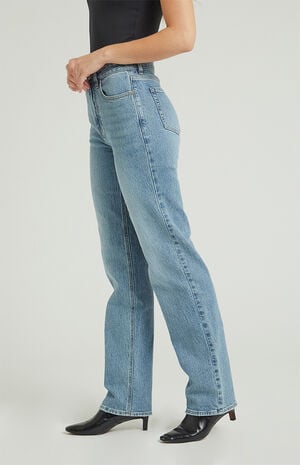 Stretch Medium Indigo '90s Boyfriend Jeans image number 4