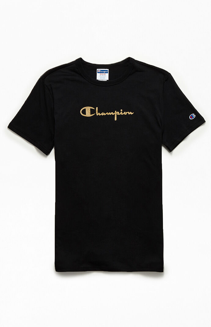 Black champion deals tee shirt