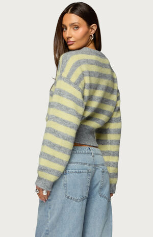 Penelope Fuzzy Striped Sweater image number 3