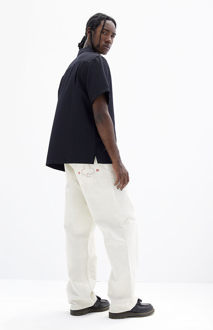 Pacsun Cream Baggy Clover Jeans | Pacsun