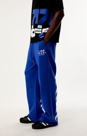 Diagonal Open Hem Relaxed Sweatpants image number 2