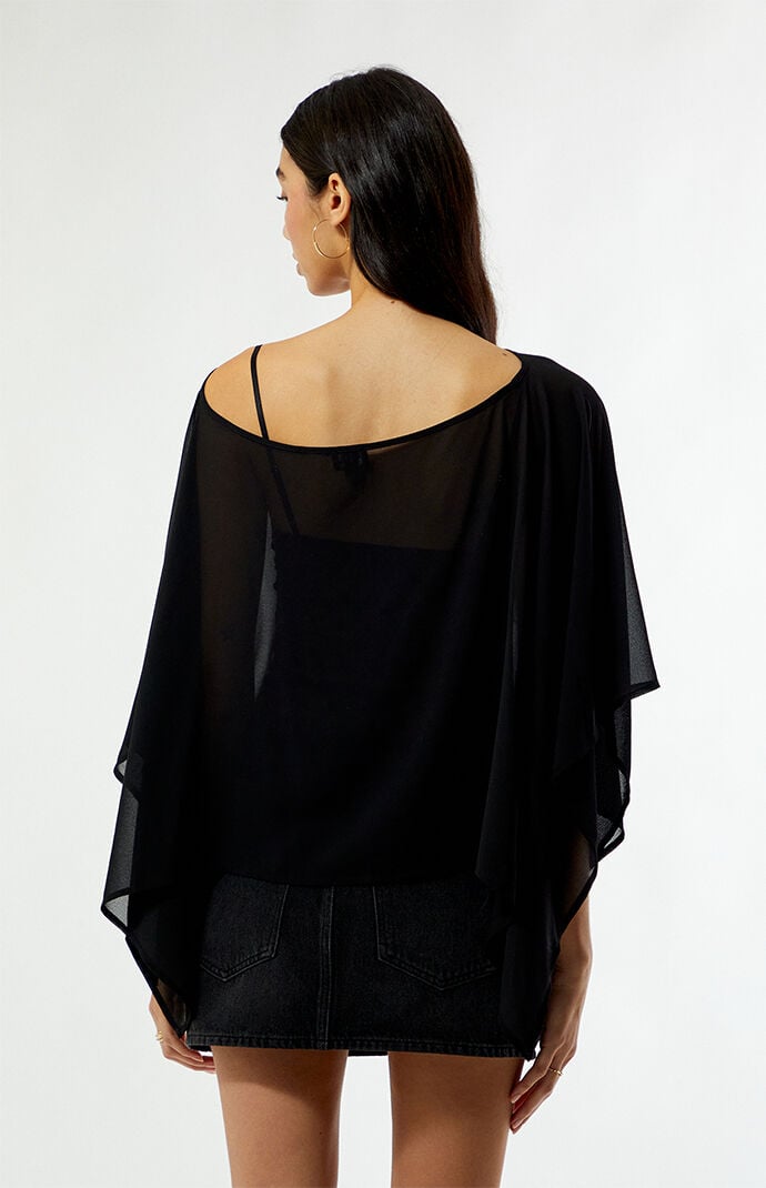Beverly and Beck Chiffon Long Sleeve Poncho