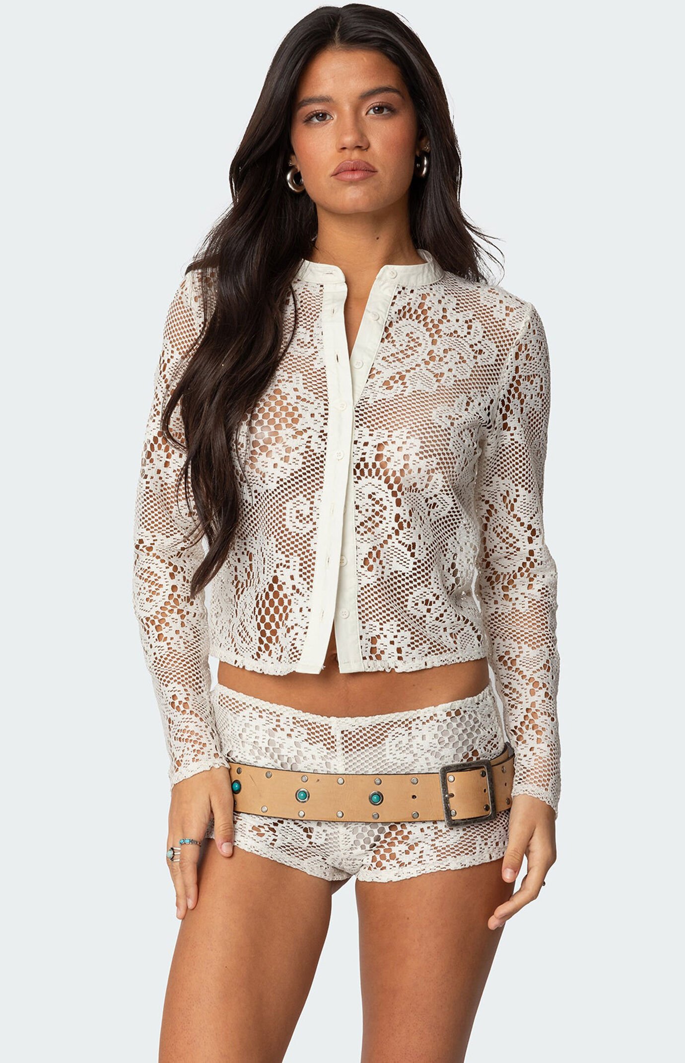 Edikted Peyson Sheer Lace Top