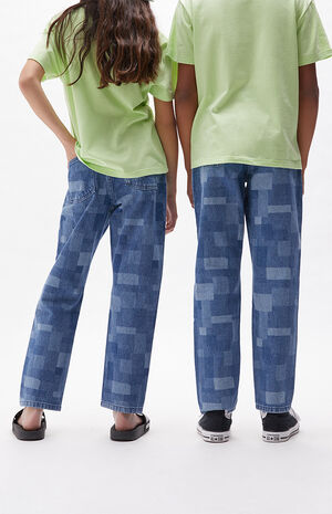 Patchwork Straight Leg Jeans image number 4