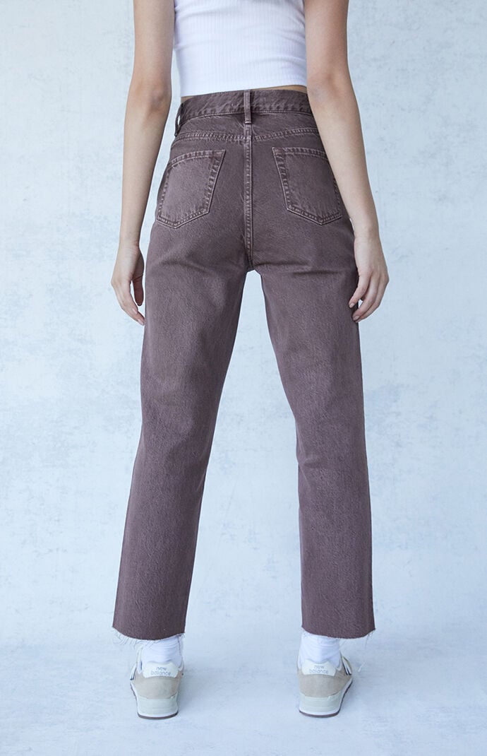 Eco Chocolate High Waisted Straight Leg Jeans