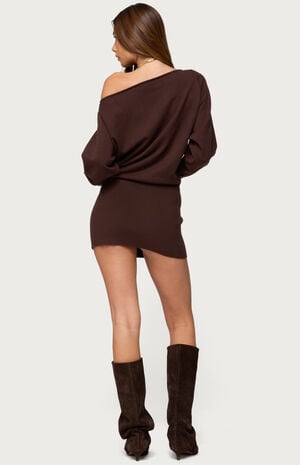 Eve Off Shoulder Knit Mini Dress image number 3