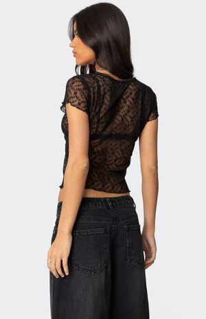 Julie Sheer Lace Top image number 5