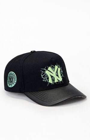 NY Yankees Faux Leather Brim Dad Hat image number 1