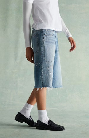 Peyton Extreme Jorts Star Studded Light Blue image number 3