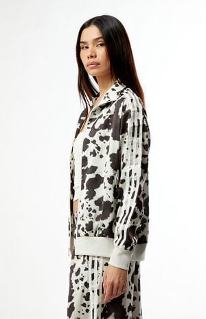 Cow Print Satin Firebird Track Jacket image number 2