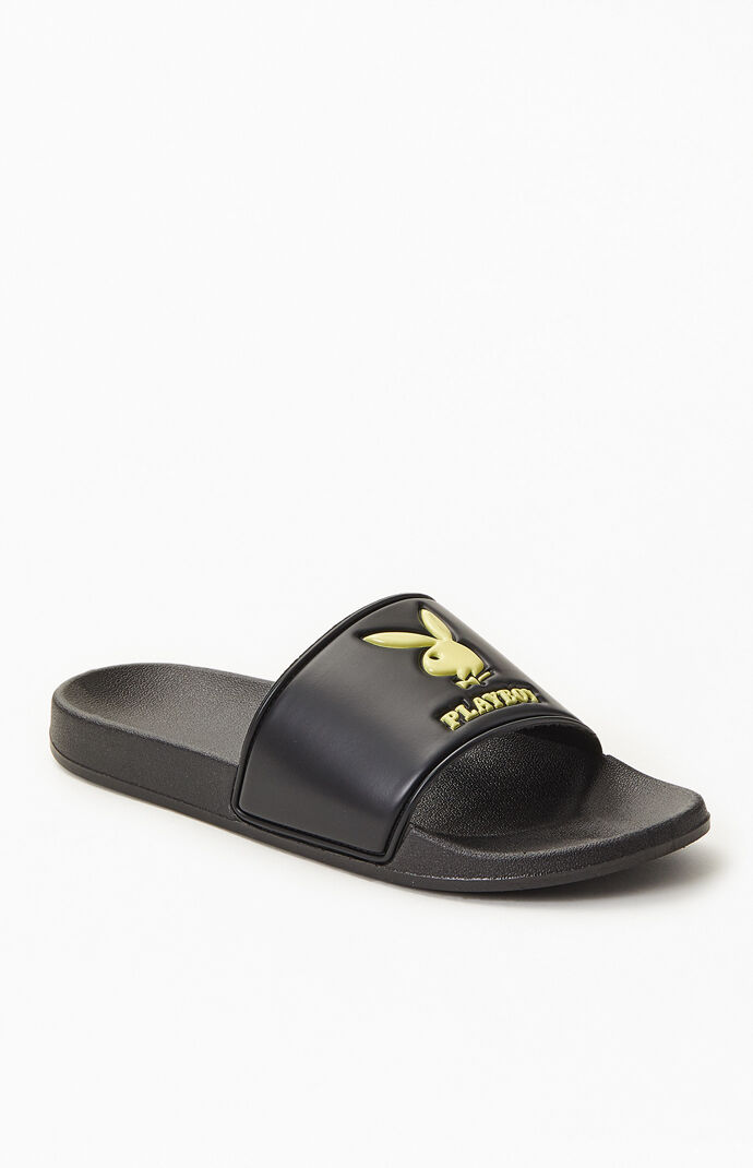 By PacSun Black & Yellow Slide Sandals