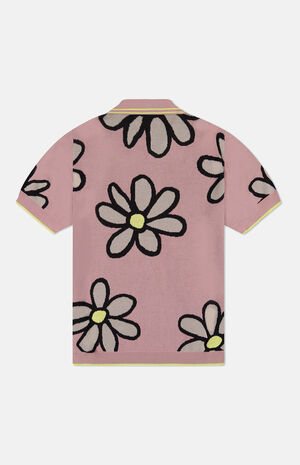 Mauve Daisy Short Sleeve Polo Cardigan image number 2