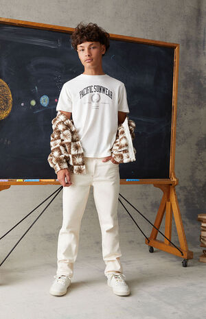 Off White Straight Leg Jeans image number 2