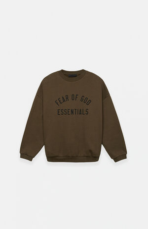 Kids Olive Fleece Crew Neck Sweatshirt image number 1