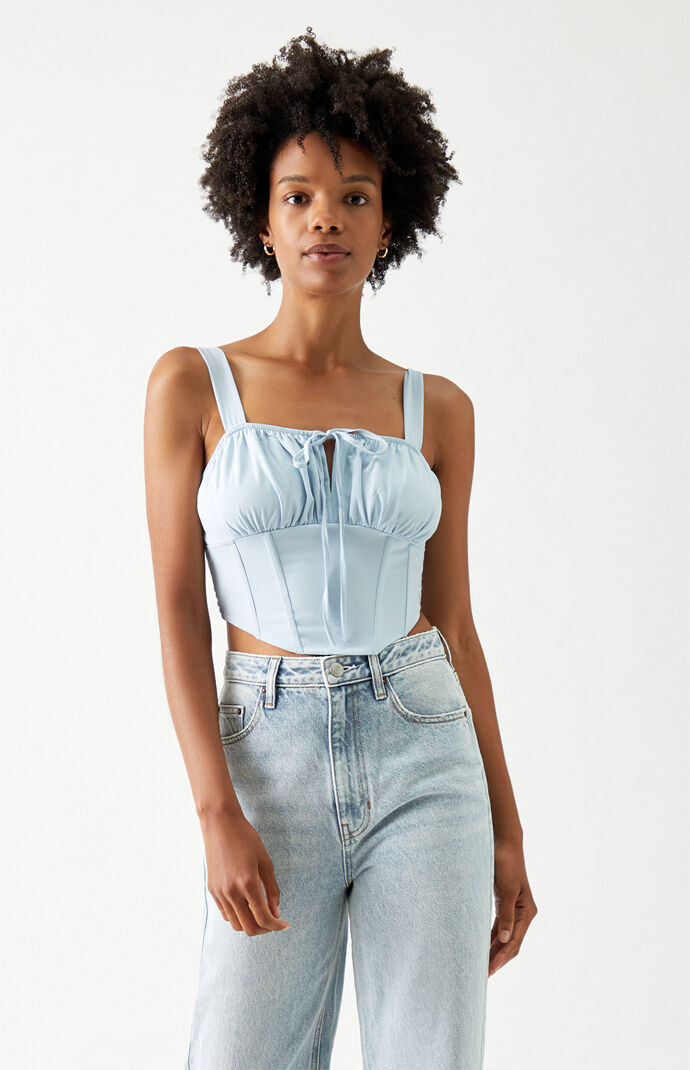 Tie Front Bustier Tank Top