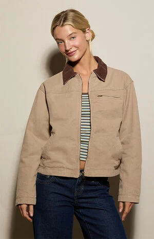 Contrast Collar Barn Jacket image number 3