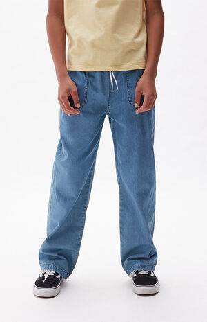 Light Indigo Pull-On Wide Leg Pants image number 1