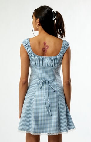 Plaid Tie Front Mini Dress image number 5