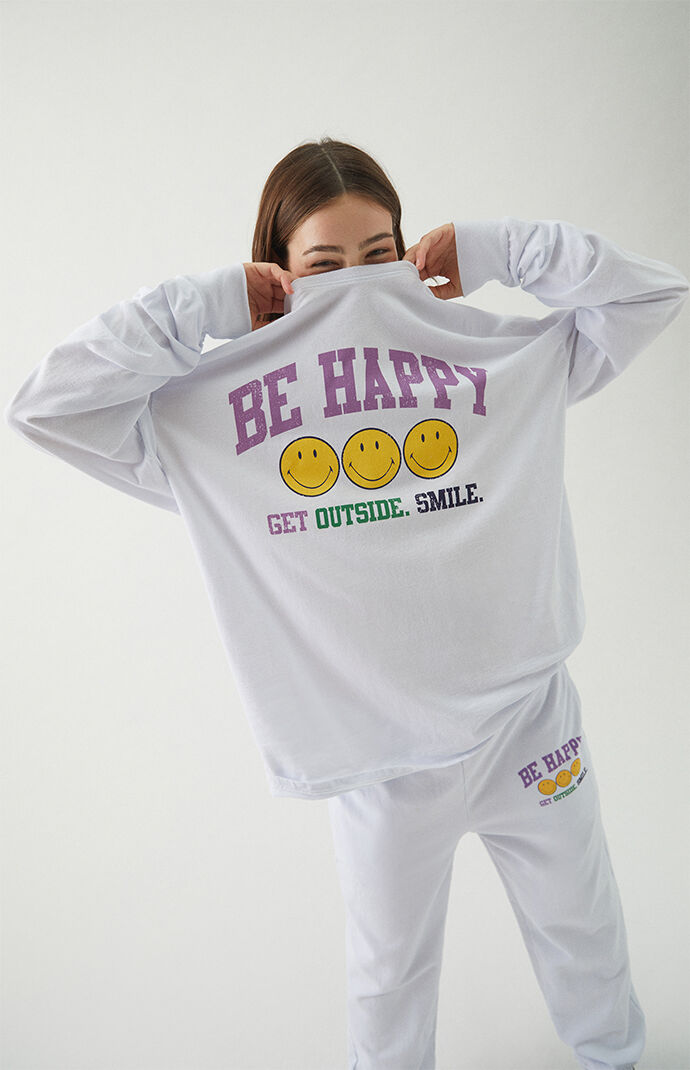 Be Happy Long Sleeve Recycled T-Shirt