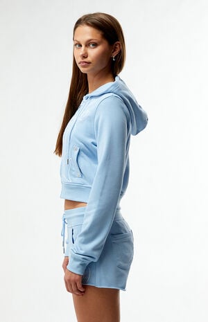 Shrunken Cropped Zip Up Hoodie image number 3