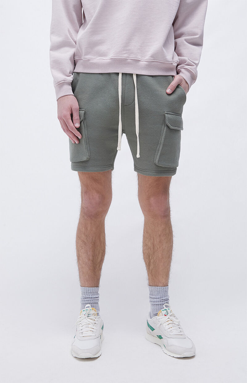 PacSun Olive Fleece Cargo Shorts PacSun