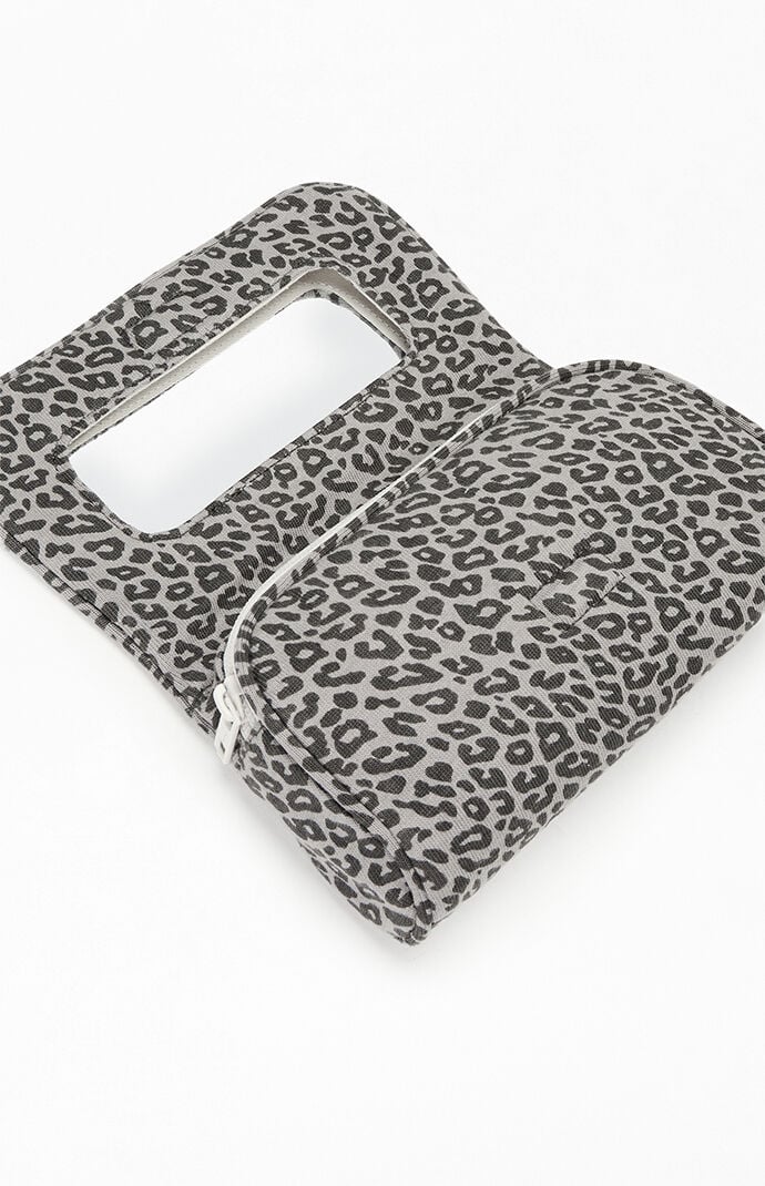 John Galt Leopard Print Makeup Bag