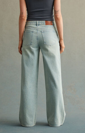 Light Indigo High Waisted Baggy Jeans image number 4
