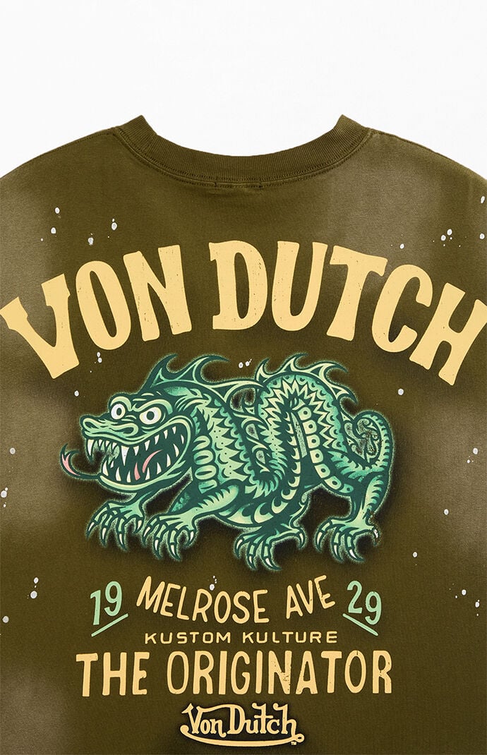 Von Dutch Dragon Paint Splatter Oversized T-Shirt