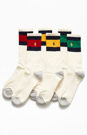 3 Pack Vintage Stripe Crew Socks