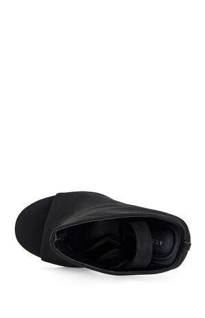 Women's Novis Black Peep Toe Wedge Sandals image number 4