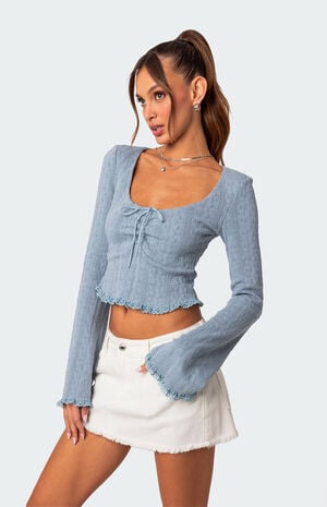Lacey Long Sleeve Knit Top Lacey Long Sleeve Knit Top image number 4