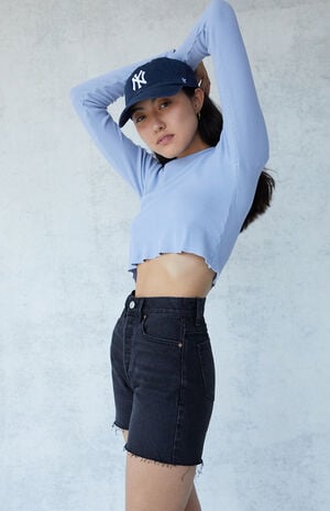 Black '90s Girlfriend Denim Shorts Black '90s Girlfriend Denim Shorts image number null