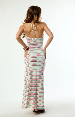 Hazel Striped Wrap Midi Dress image number 4