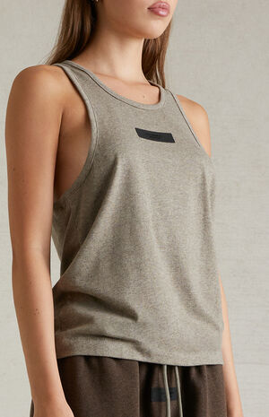Women's Heather Grey Tank Top image number 5