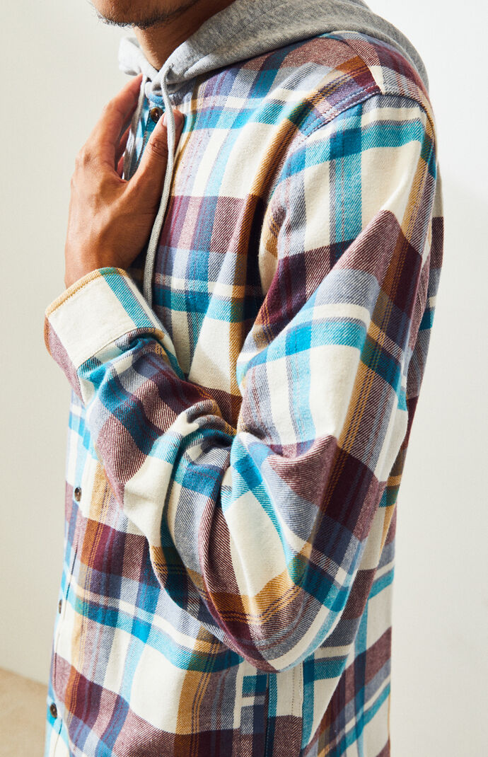 pacsun hooded flannel