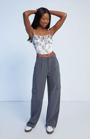 Tie Front Satin Corset Top image number 4