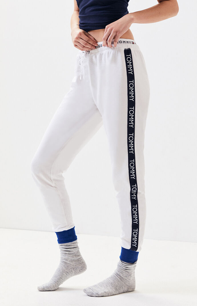 tommy hilfiger logo tape joggers