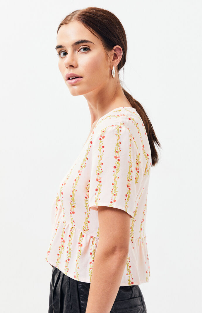 Short Sleeve Tie Front Top