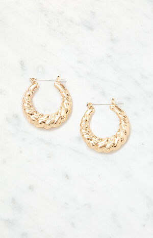 Edged Hoop Earrings image number 3