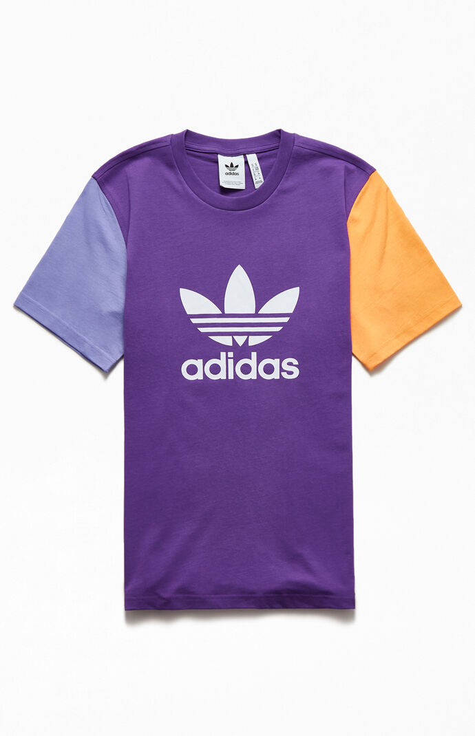 Purple & Orange Blocked Trefoil T-Shirt