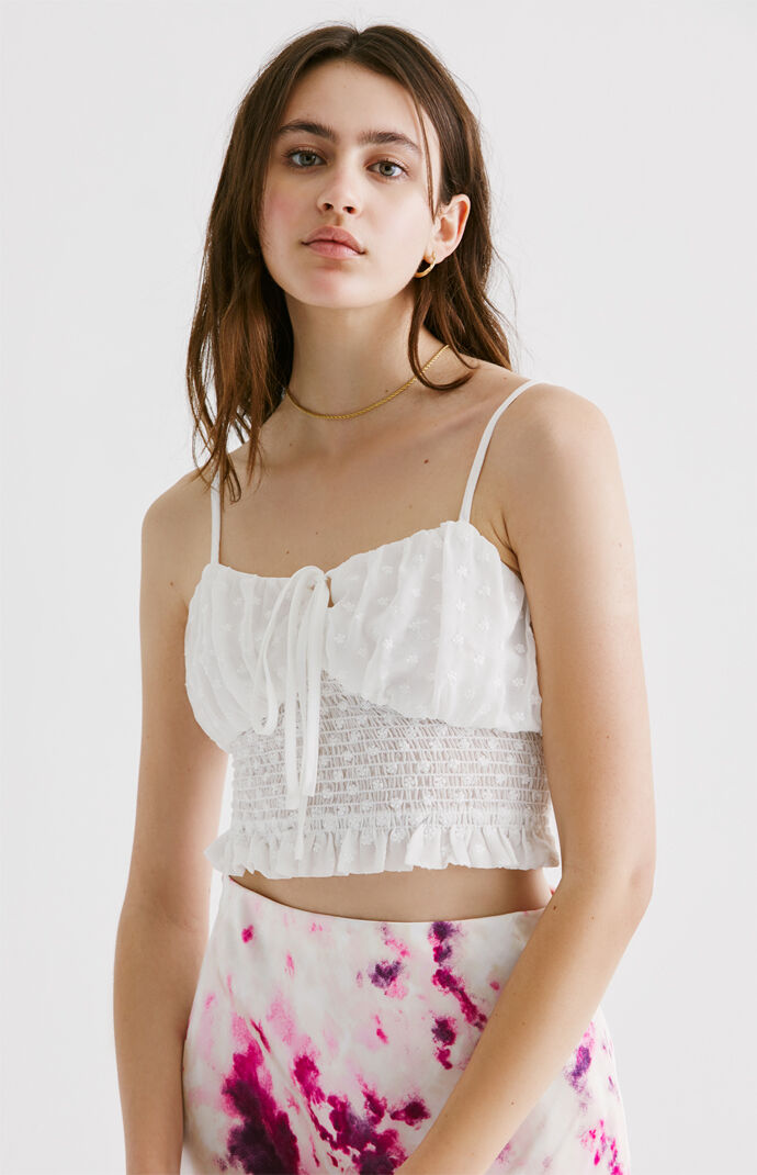 Embroidered Keyhole Cami Top