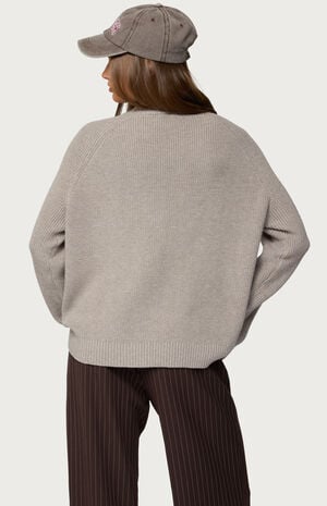 Lavonne Oversized Knit Raglan Sweater image number 3