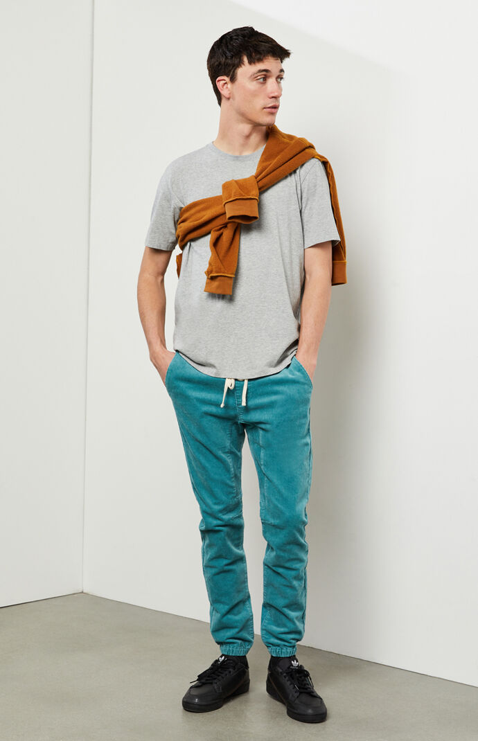 Teal Basic Corduroy Jogger Pants