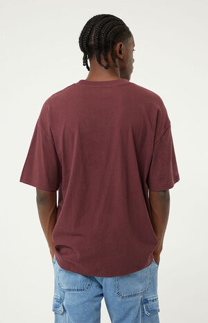 Plum Solid Loch Oversized Boxy T-Shirt Plum Solid Loch Oversized Boxy T-Shirt image number 4