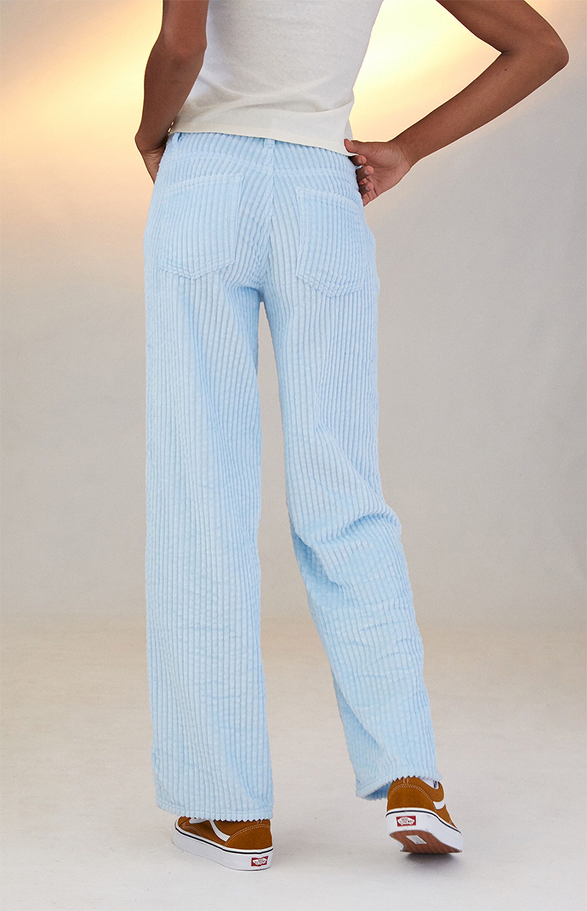 PacSun Light Blue Corduroy High Waisted Baggy Jeans PacSun